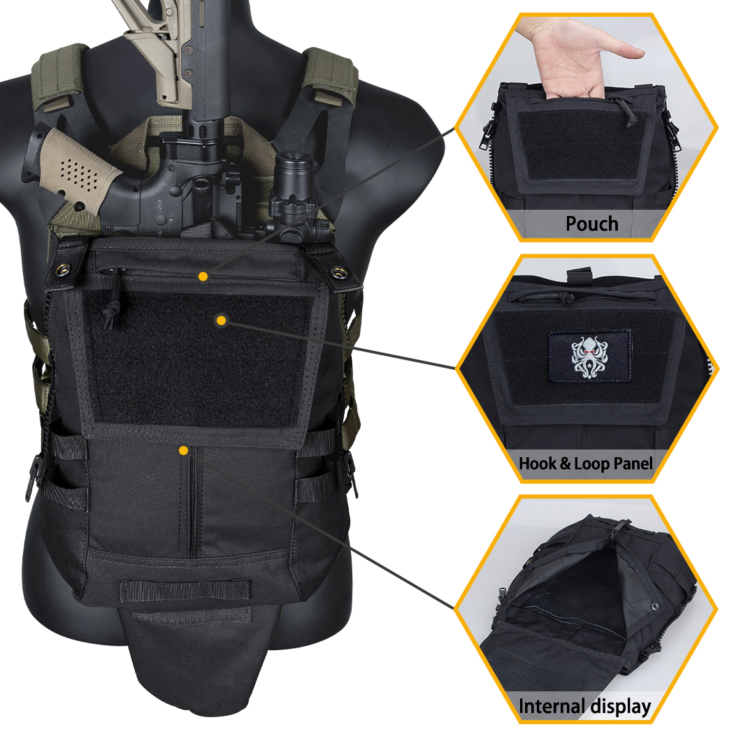 IDOGEAR Tactical Zip-on Panel Pouch Backpack Vest Accessory