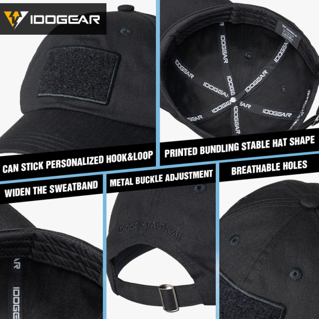 IDOGEAR Tactical Baseball Cap Breathable Adjustable Buckle  Sunshade Running Workouts and Outdoor Activities Cap 3622