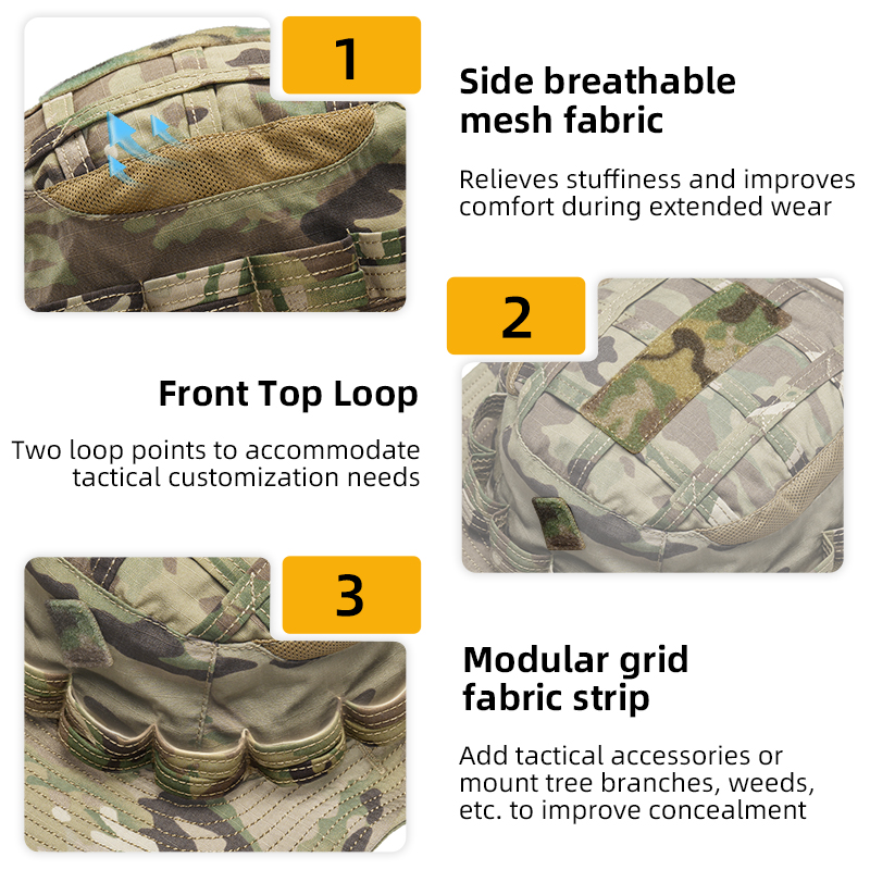 IDOGEAR Boonie Hat Adjustable Wide Brim Outdoor UFS Sun Hat  for Hiking Camping 3623