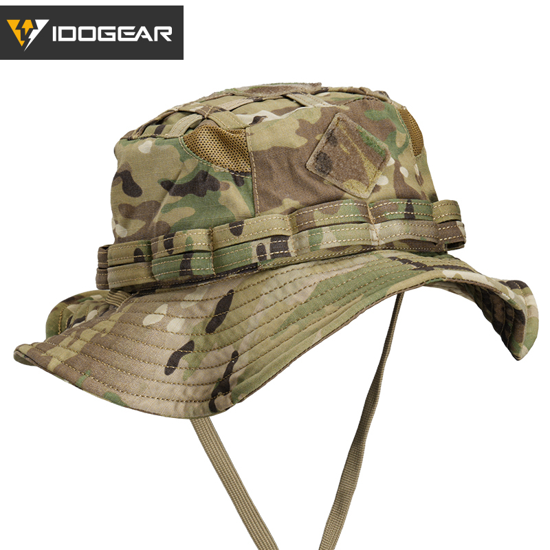 IDOGEAR Wide Brim Outdoor Boonie Hat Breathable Sun Hat with Adjustable Chin Strap 3624