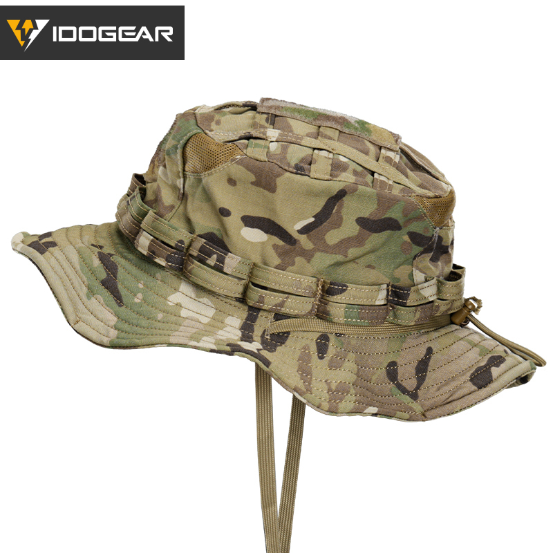 IDOGEAR Wide Brim Outdoor Boonie Hat Breathable Sun Hat with Adjustable Chin Strap 3624