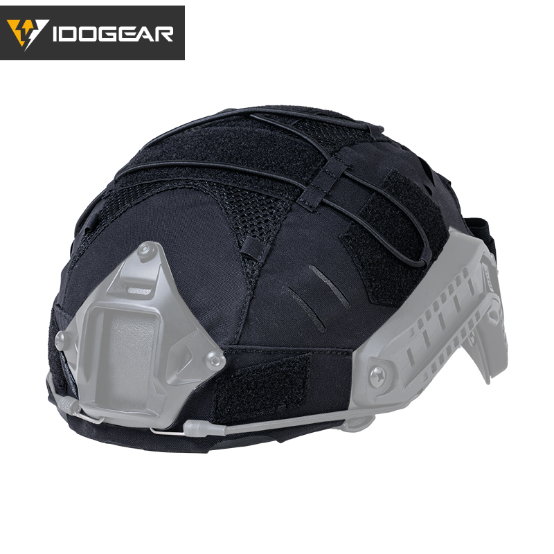 IDOGEAR Tactical Helmet Cover For Fast Helmet with NVG Battery Pouch M/L Size Fast Helmet Cloth 3813