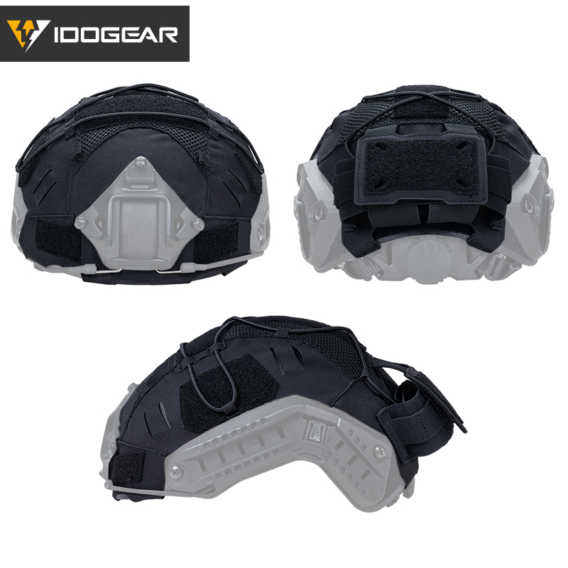 IDOGEAR Tactical Helmet Cover with NVG Battery Pouch Ranger Green 3813