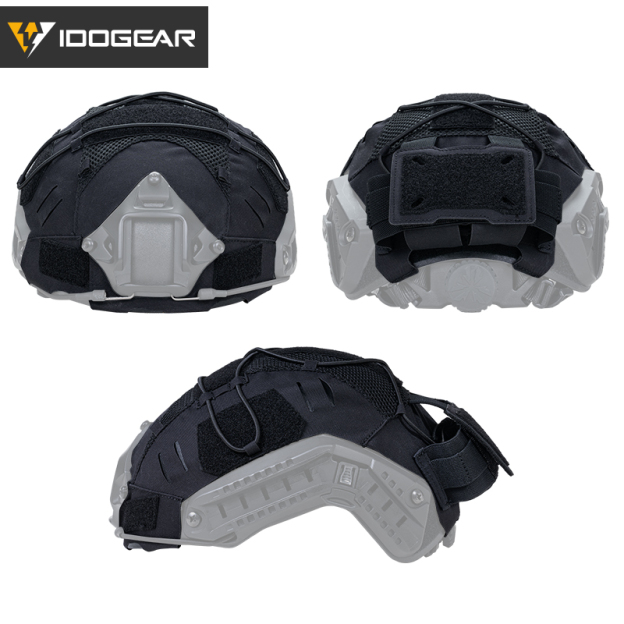 IDOGEAR Tactical Helmet Cover For Fast Helmet with NVG Battery Pouch M/L Size Fast Helmet Cloth 3813