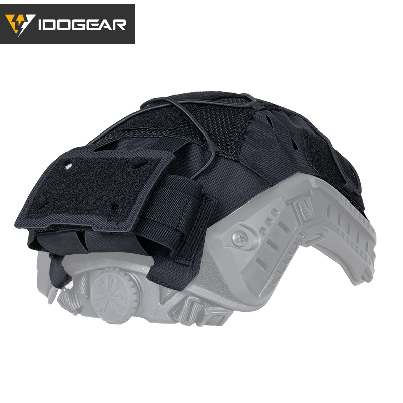 IDOGEAR Tactical Helmet Cover with NVG Battery Pouch Ranger Green 3813