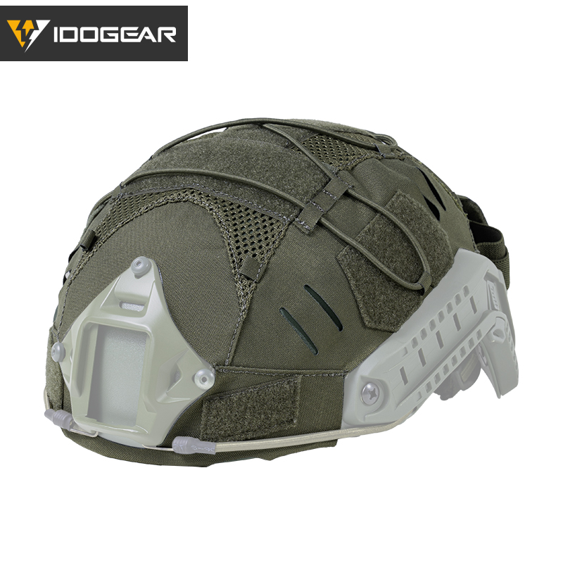 IDOGEAR Tactical Helmet Cover For Fast Helmet with NVG Battery Pouch M