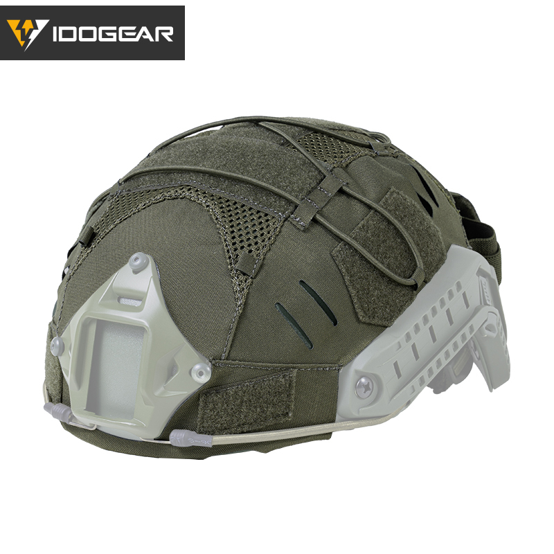 IDOGEAR Tactical Helmet Cover For Fast Helmet with NVG Battery Pouch M