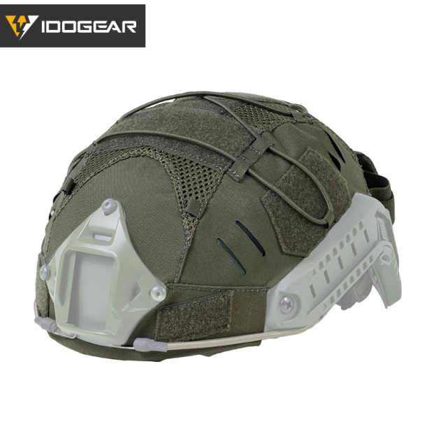 IDOGEAR Tactical Helmet Cover For Fast Helmet with NVG Battery Pouch M/L Size Fast Helmet Cloth 3813