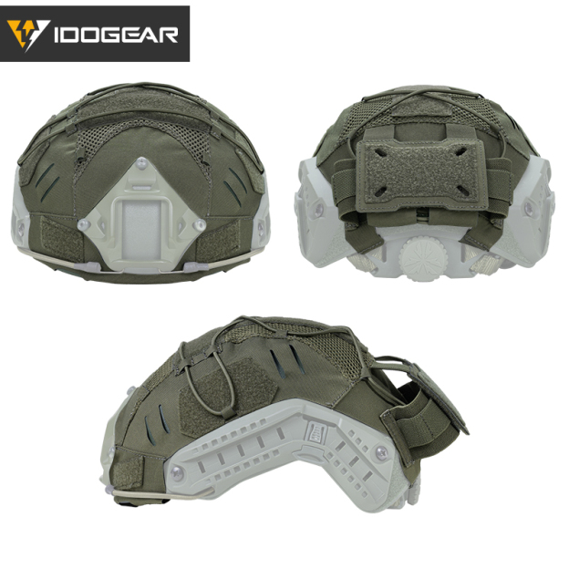 IDOGEAR Tactical Helmet Cover For Fast Helmet with NVG Battery Pouch M/L Size Fast Helmet Cloth 3813