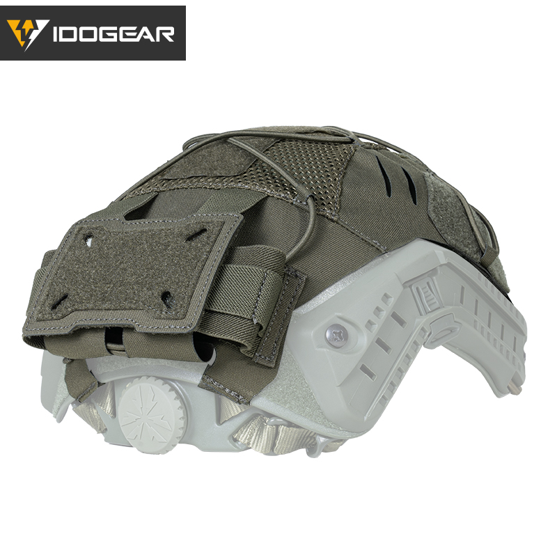 IDOGEAR Tactical Helmet Cover For Fast Helmet with NVG Battery Pouch M/L Size Fast Helmet Cloth 3813