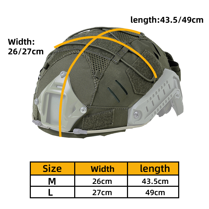 IDOGEAR Tactical Helmet Cover For Fast Helmet with NVG Battery Pouch M/L Size Fast Helmet Cloth Ranger Green 3813