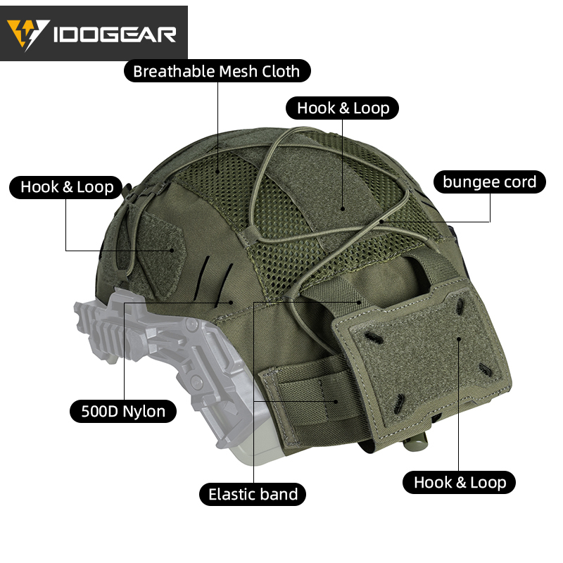 IDOGEAR Tactical Helmet Cover For Wendy Helmet with NVG Battery Pouch 3814