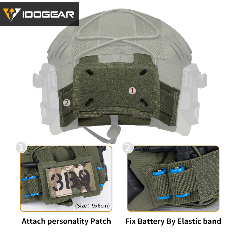 IDOGEAR Tactical Helmet Cover For Wendy Helmet with NVG Battery Pouch 3814