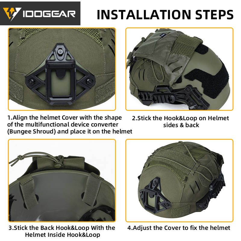 IDOGEAR Tactical Helmet Cover For Wendy Helmet with NVG Battery Pouch 3814