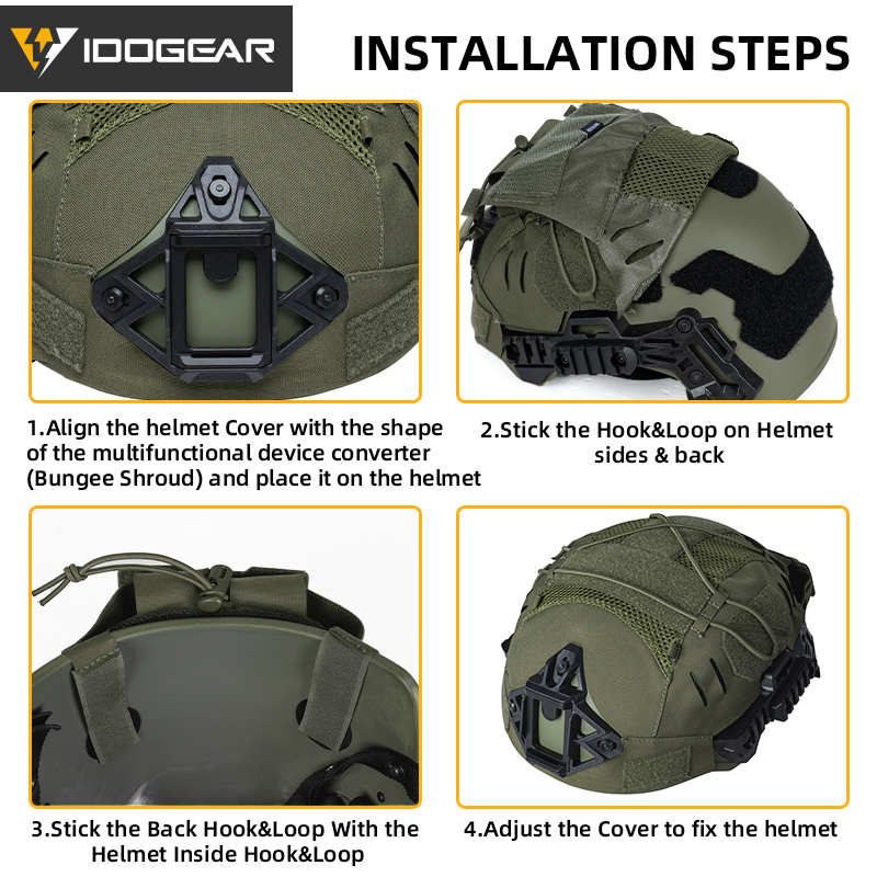 IDOGEAR Tactical Helmet Cover For Wendy Helmet with NVG Battery Pouch 3814
