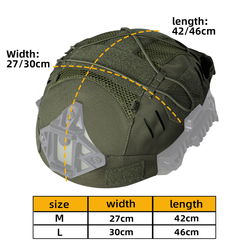IDOGEAR Tactical Helmet Cover For Fast Helmet with NVG Battery Pouch M/L Size Fast Helmet Cloth Ranger Green 3813