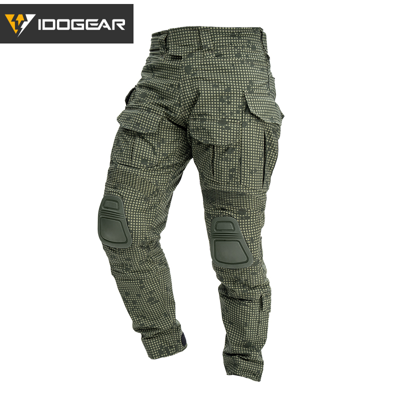 IDOGEAR Men's G3 Tactical Pants with Knee Pads Rapid Assault Camo Trousers move flexibly 3201
