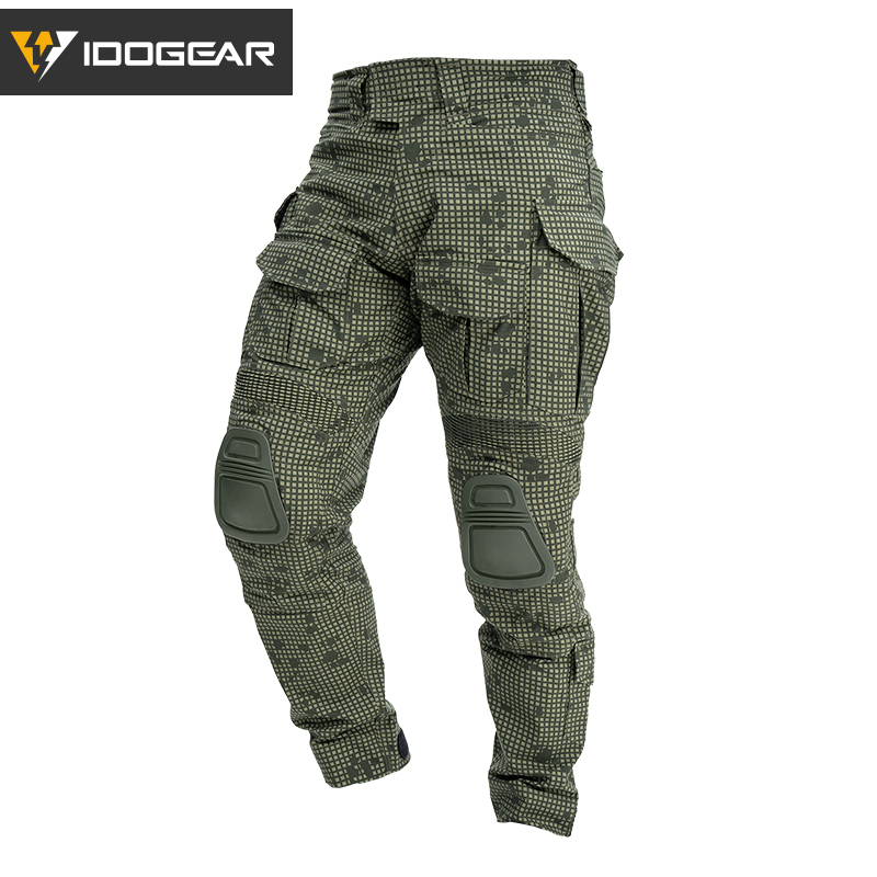 IDOGEAR Men's G3 Tactical Pants with Knee Pads Rapid Assault Camo Trousers move flexibly 3201