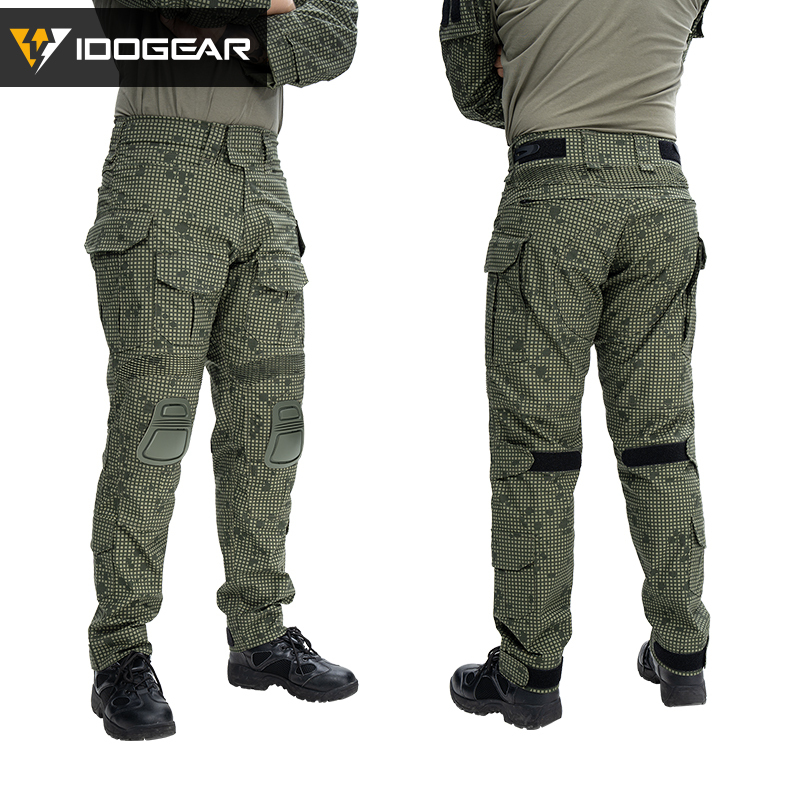 IDOGEAR Men's G3 Tactical Pants with Knee Pads Rapid Assault Camo Trousers move flexibly 3201