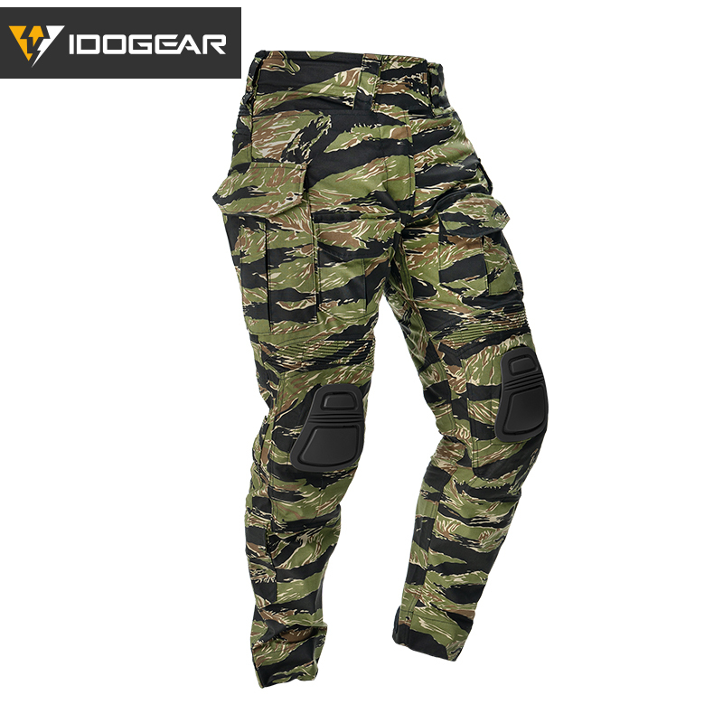 IDOGEAR Men's G3 Tactical Pants with Knee Pads Rapid Assault Camo Trousers move flexibly 3201