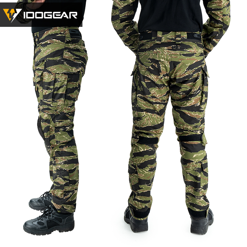 IDOGEAR Men's G3 Tactical Pants with Knee Pads Rapid Assault Camo Trousers move flexibly 3201