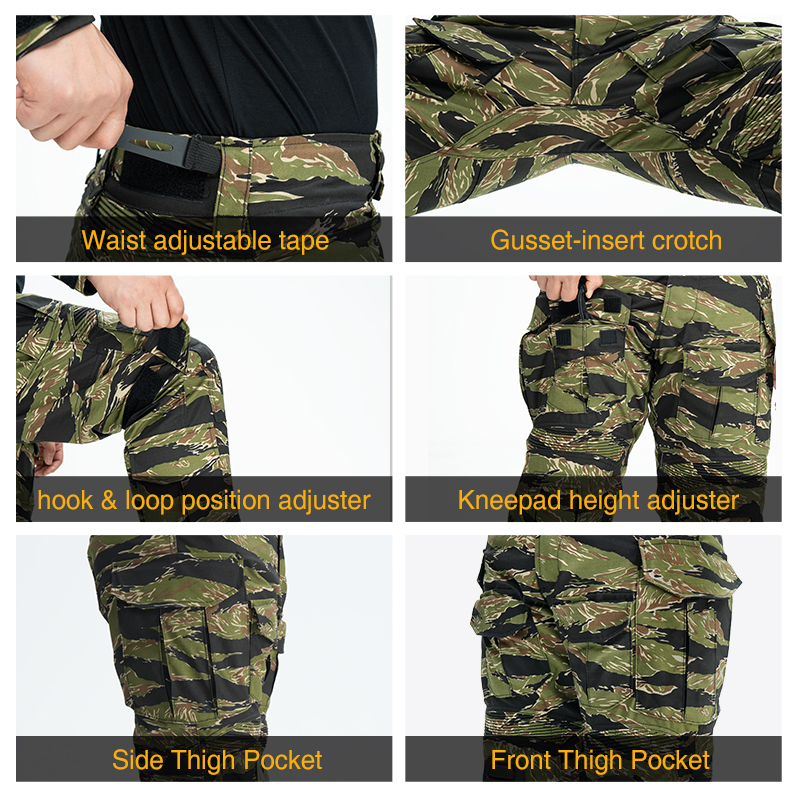 IDOGEAR Men's G3 Camo Pants with Knee Pads Rapid Assault Camo Trousers For Outdoor Training 3201