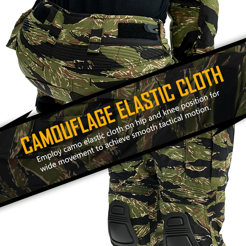 IDOGEAR Men's G3 Camo Pants with Knee Pads Rapid Assault Camo Trousers For Outdoor Training 3201