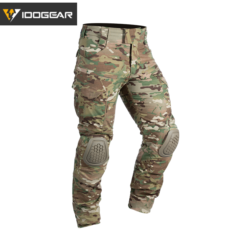 IDOGEAR G4 Tactical Pants With Knee Pads Tactical Camo Trousers Hunting Camouflage 3208