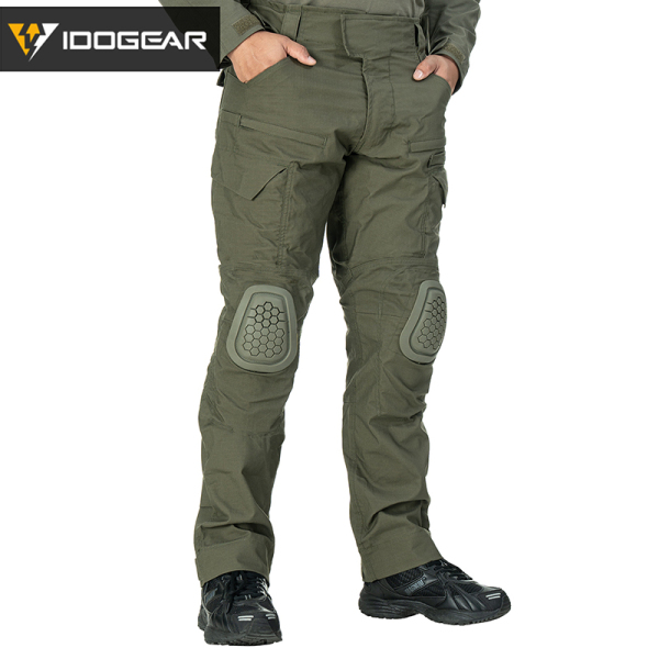 IDOGEAR Pantalon de Combat G3 avec Genouillères Hommes Pantalon Camo Tactique Pants (Camo, 30W x 31L