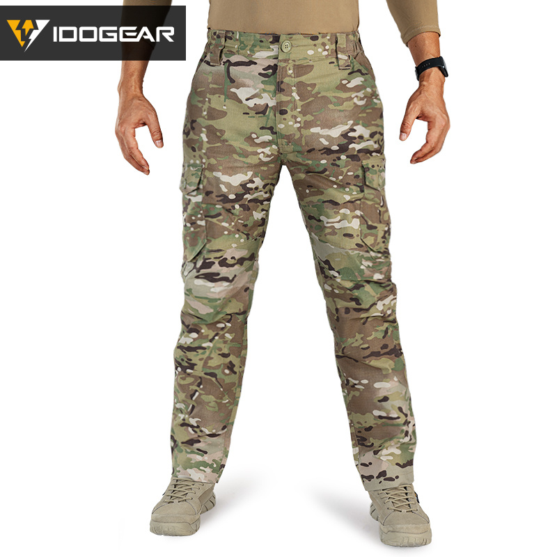 IDOGEAR Tactical Pants With Large Pockets Combat Uniform Airsoft Outdoor Climbing Camping Trousers Cargo Pants 3214