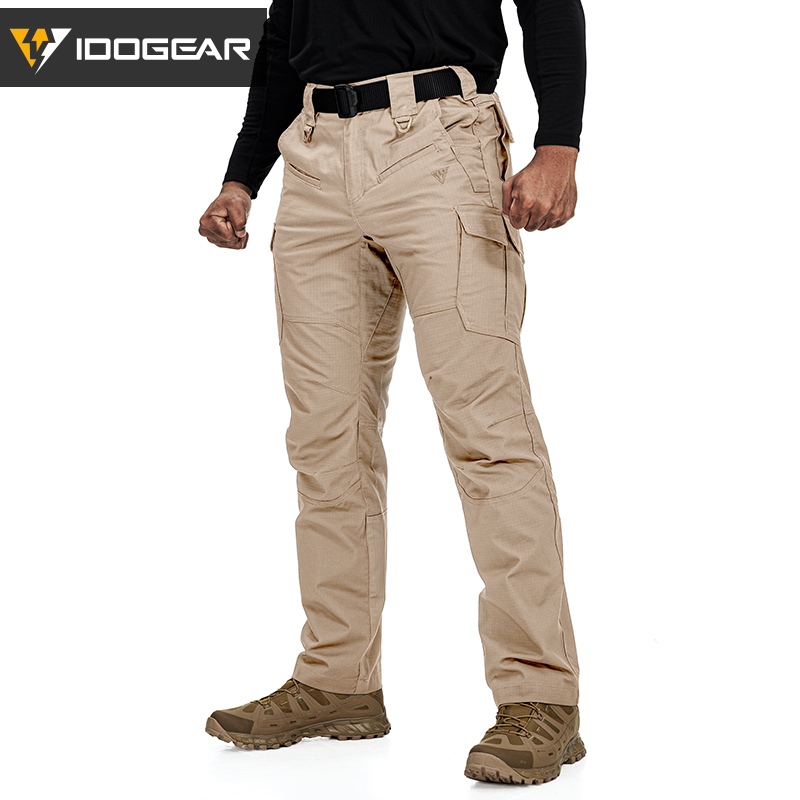 IDOGEAR Tactical Cargo Pants Water-repellent for Outdoors Duty Training Elastic Breathable Men's Pants 3216