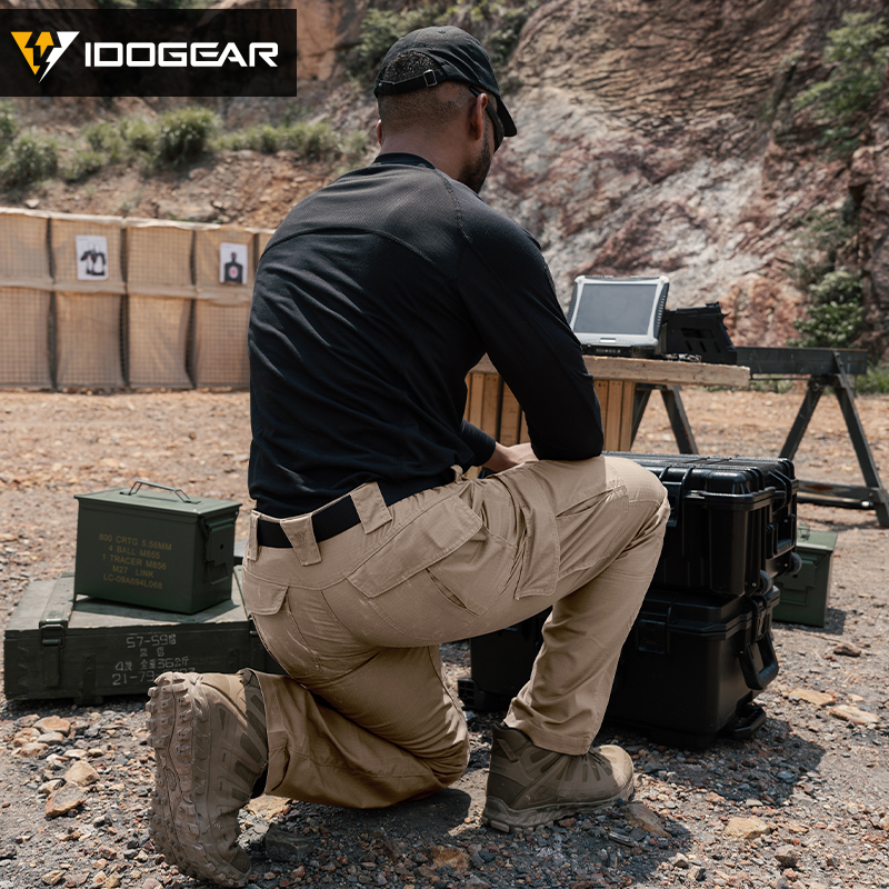 IDOGEAR Tactical Cargo Pants Water-repellent for Outdoors Duty Training Elastic Breathable Men's Pants 3216