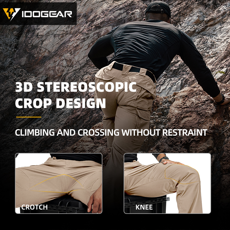 IDOGEAR Men's Water Repellent Ripstop Pants EDC Hiking Pants Outdoors Duty Training PA3216