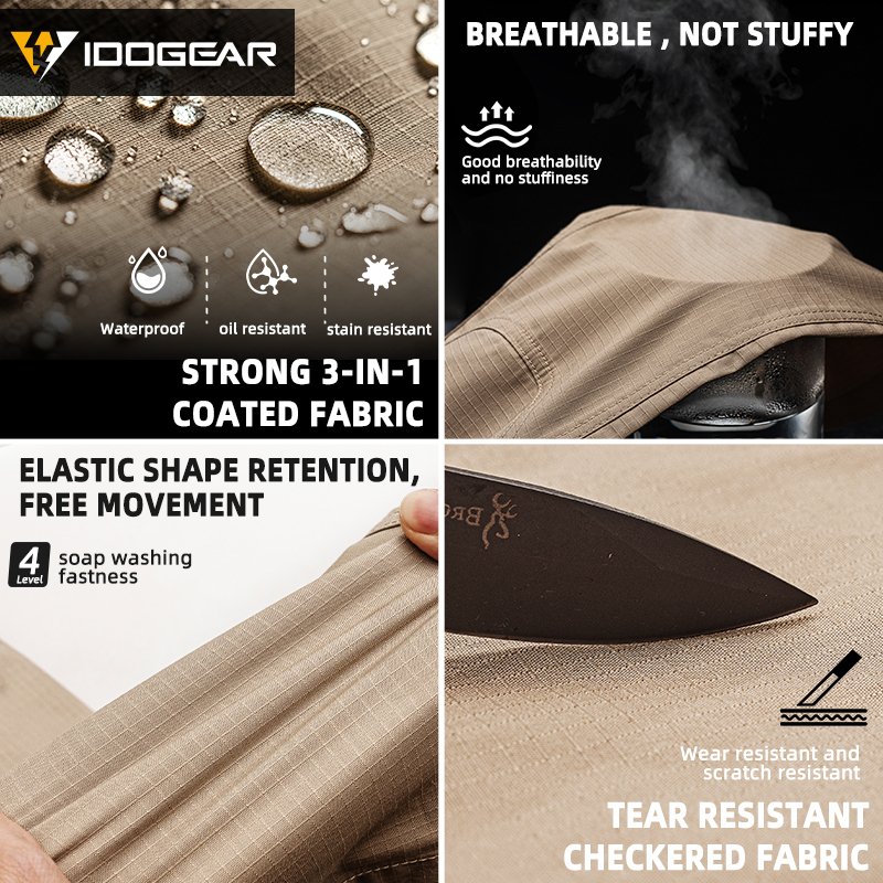 IDOGEAR Men's Water Repellent Ripstop Pants EDC Hiking Pants Outdoors Duty Training PA3216