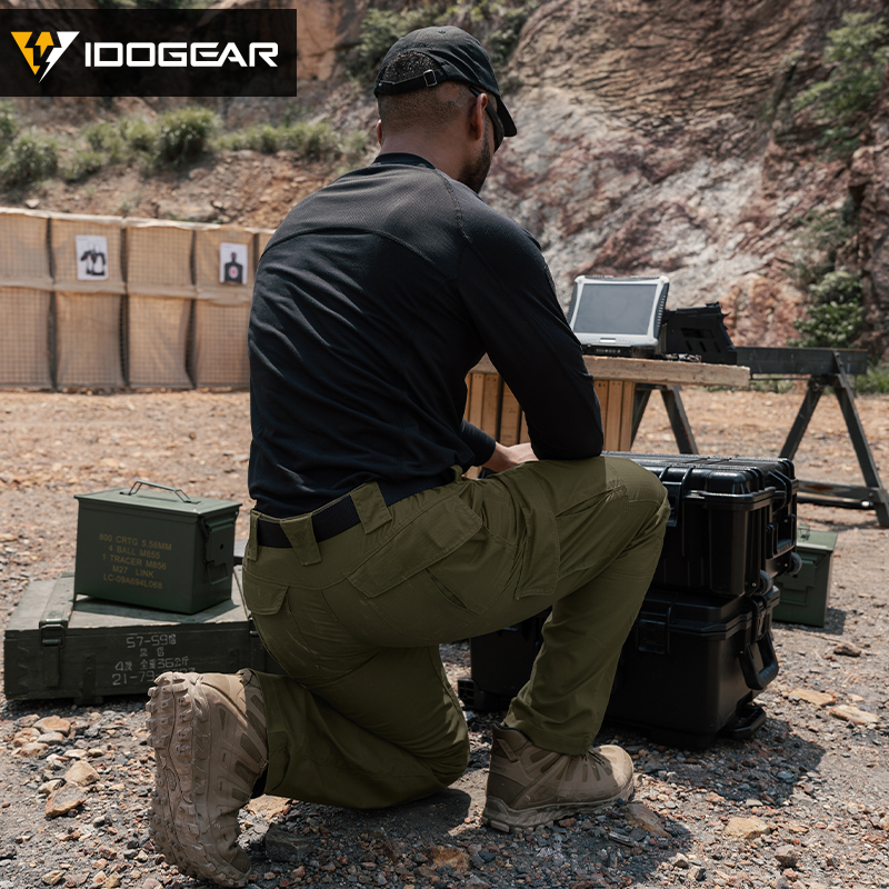 IDOGEAR Tactical Cargo Pants Water-repellent for Outdoors Duty Training Elastic Breathable Men's Pants 3216