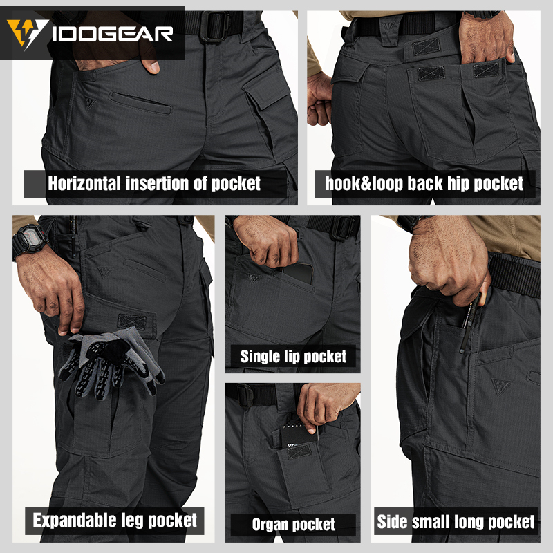 IDOGEAR Tactical Cargo JF Flex Pants Water-repellent Tear-resistant Slight Elastic Outdoor Training 3217