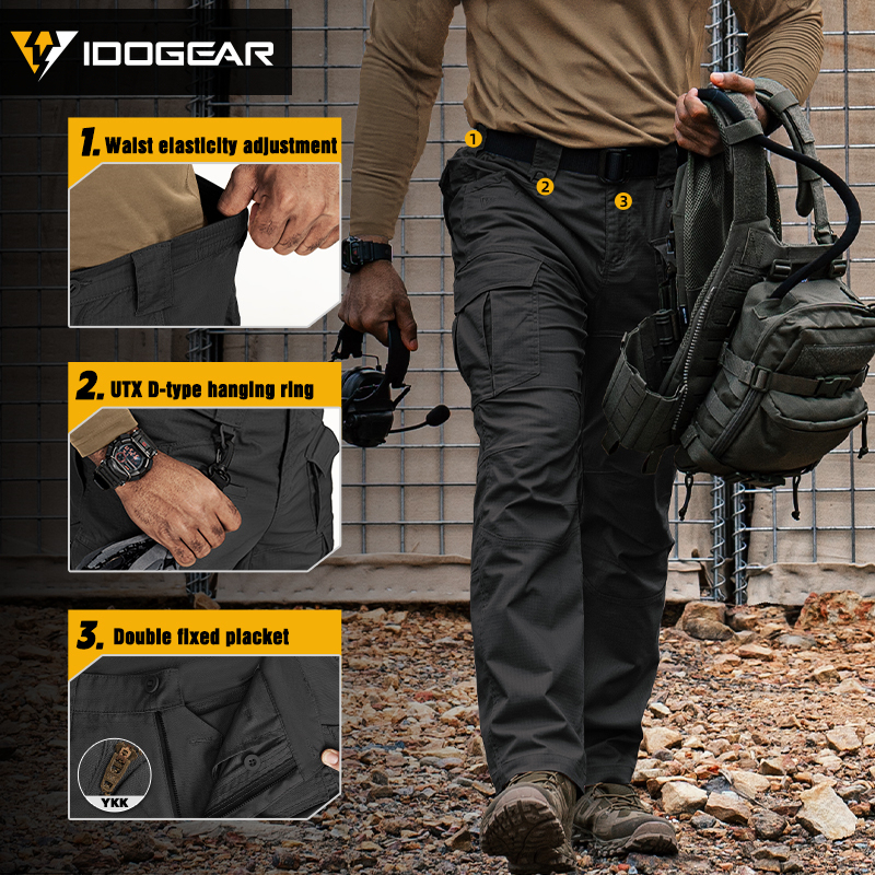 IDOGEAR Tactical Cargo JF Flex Pants Water-repellent Tear-resistant Slight Elastic Outdoor Training 3217