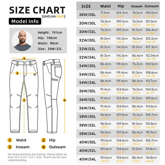 IDOGEAR IP3 Tactical Cargo Pants Water Resistant Stretch Ripstop Elastic Wais for Police Duty Daily 3219