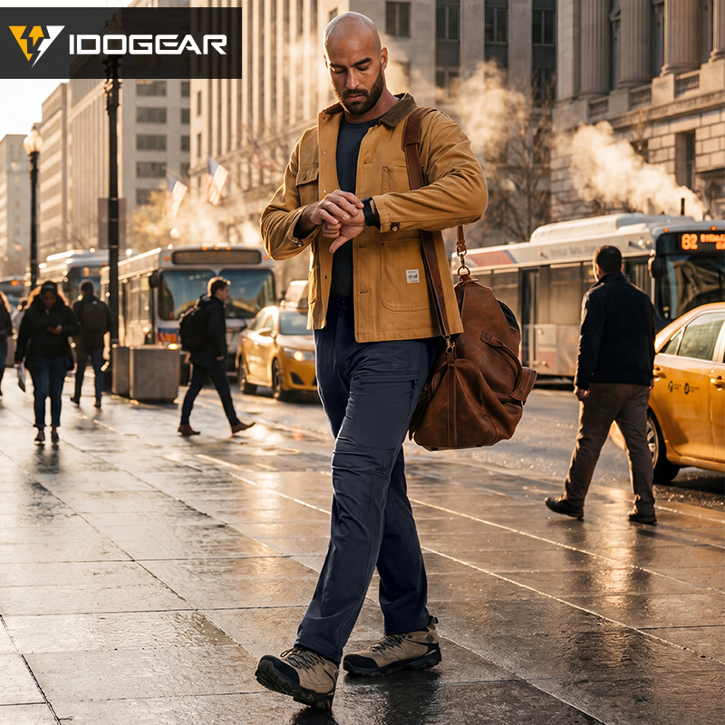 IDOGEAR IP4 Elastic Tactical Cargo Pants Water Repellent Ripstop Lightweight Work Pants for Daily EDC Hiking Outdoor 3220