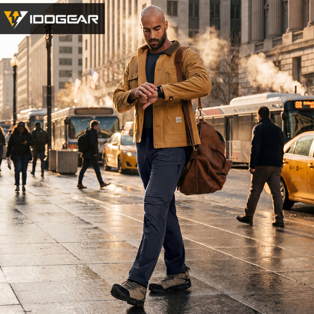 IDOGEAR IP4 Elastic Tactical Cargo Pants Water Repellent Ripstop Lightweight Work Pants for Daily EDC Hiking Outdoor 3220