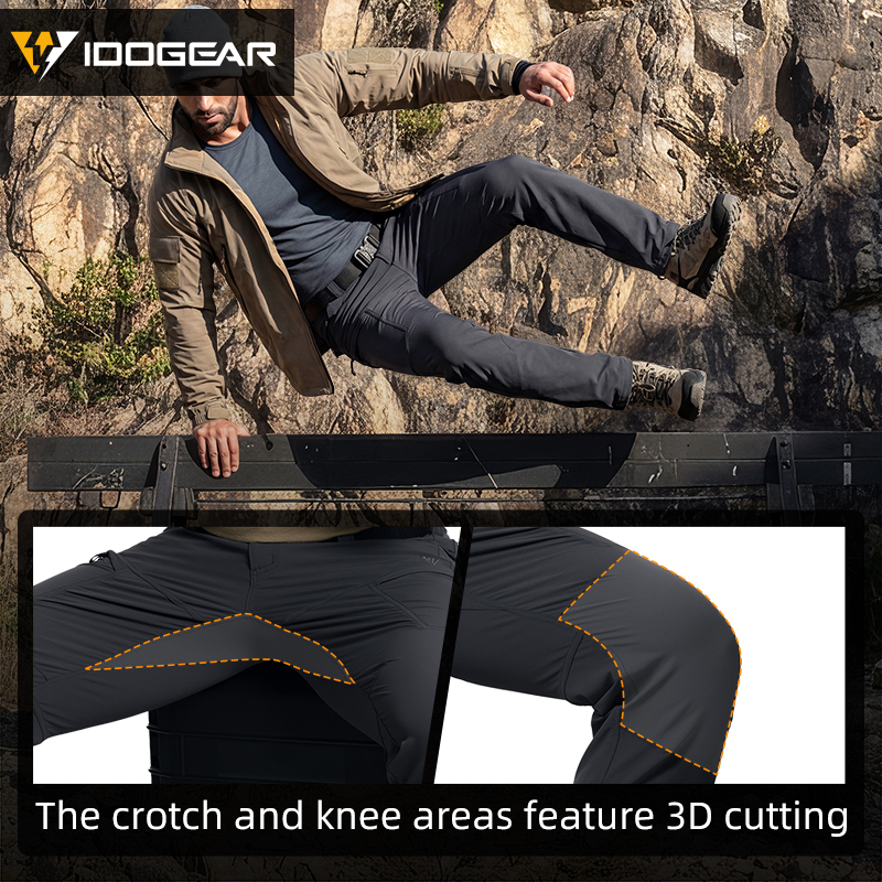 IDOGEAR IP4 Elastic Cargo Pants Water Repellent Quick Dry 4-Way Stretch Lightweight Work Pants 3320