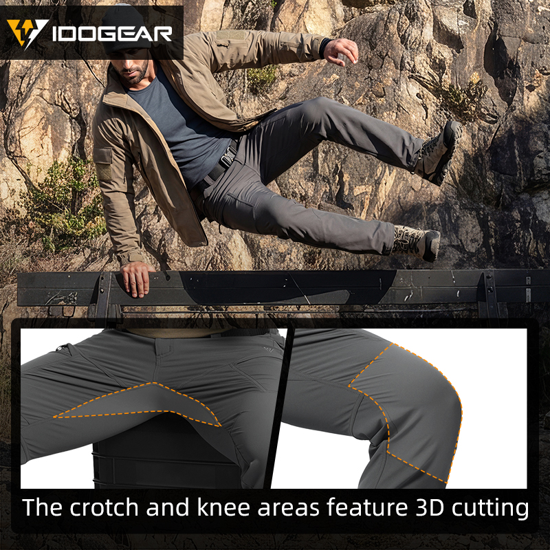 IDOGEAR IP4 Elastic Cargo Pants Water Repellent Quick Dry 4-Way Stretch Lightweight Work Pants 3320