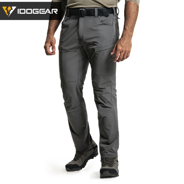 IDOGEAR IP4 Elastic Tactical Cargo Pants Water Repellent Ripstop Lightweight Work Pants for Daily EDC Hiking Outdoor 3320