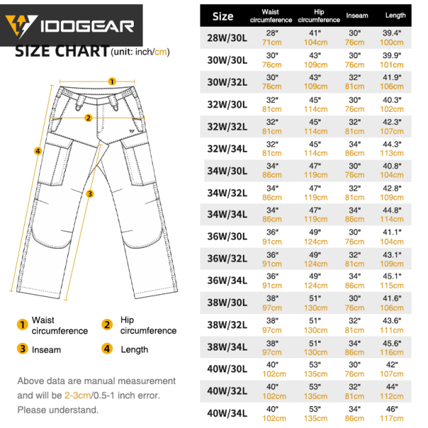 IDOGEAR Men's Ripstop Multi-Pocket Cargo Pants Water Resistant Outdoor Stretch Work Pants 3222
