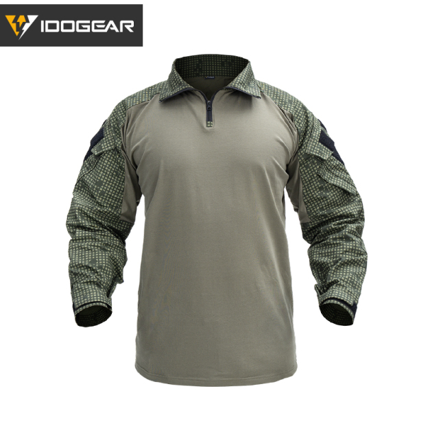 【HOT SALE】IDOGEAR Tactical G3 Combat Shirts with Elbow Pads Sport Men's Shirts 3101