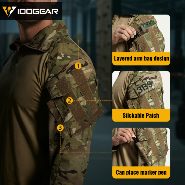 IDOGEAR Tactical G3 Shirt with Original Fabric Combat Shirt for Outdoor Sports Breathable Sweat-absorbing 3101
