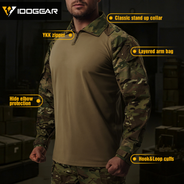 IDOGEAR Tactical G3 Shirt with Original Fabric Combat Shirt for Outdoor Sports Breathable Sweat-absorbing 3101