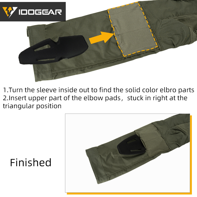 IDOGEAR G4 Tactical Shirt With Elbow Pads Tactical Shirt  Hiking Shirt 3112