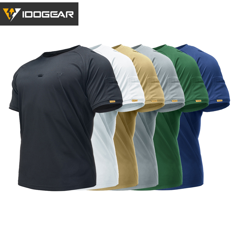 IDOGEAR Tactical Men's T-Shirt Round Neck Shirt Outdoor Sports Shirt Short Sleeve Quick Dry Casual 3114-IDOGEAR INDUSTRIAL