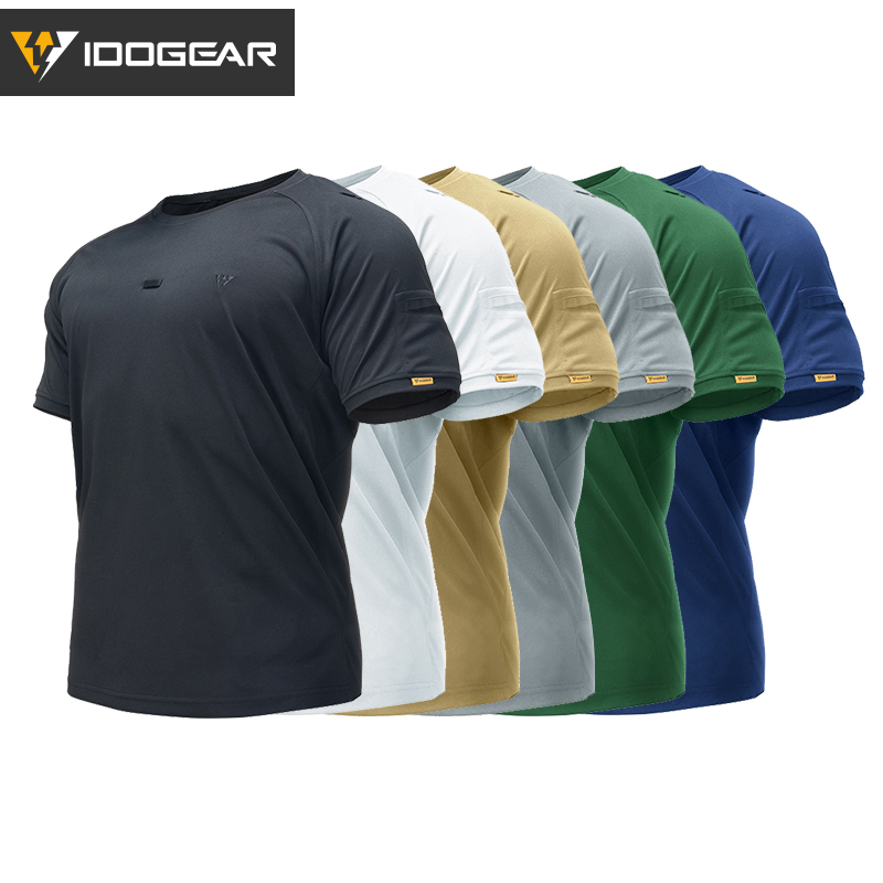 IDOGEAR Tactical Men's T-Shirt Round Neck Shirt Outdoor Sports Shirt Short Sleeve Quick Dry Casual 3114-IDOGEAR INDUSTRIAL